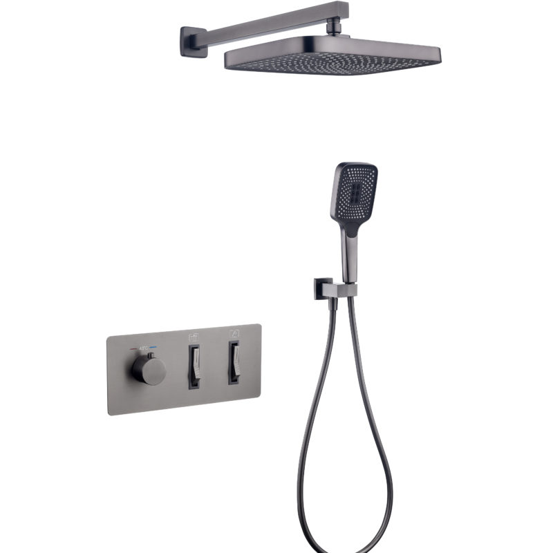 Lot de 2 ensembles de douche thermostatique, moderne, touches piano, 5 couleurs