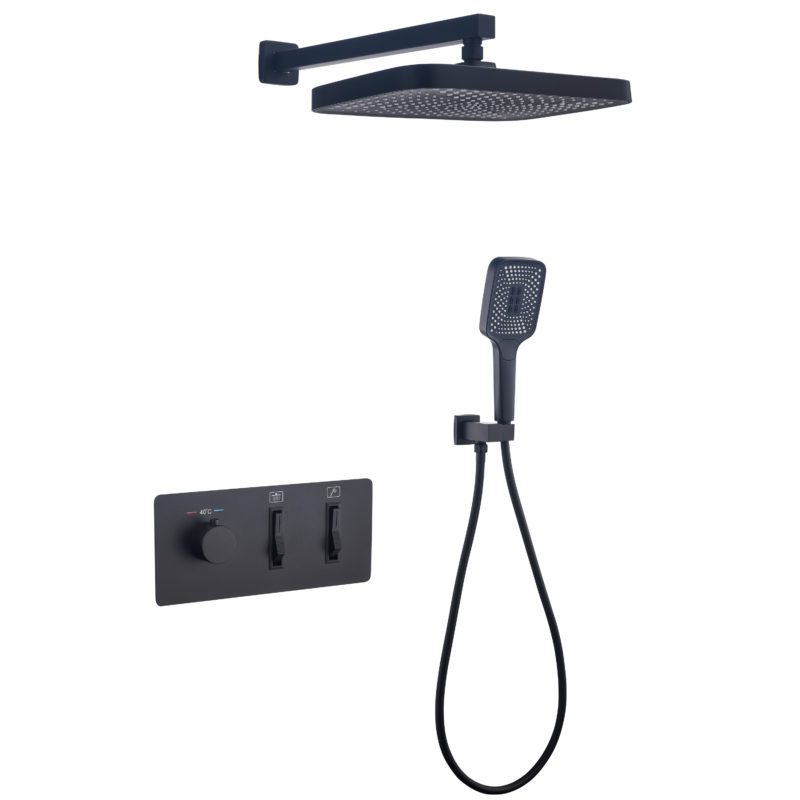 noir Lot de 2 ensembles de douche thermostatique, moderne, touches piano, 5 couleurs – Image 12