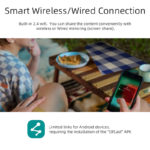 Mini projecteur portable A003 Pro, Wi-Fi, 1280x720, 5'000 Lumens, avec télécommande, Home Cinéma – Image 4