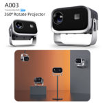 Mini projecteur portable A003 Pro, Wi-Fi, 1280x720, 5'000 Lumens, avec télécommande, Home Cinéma – Image 5