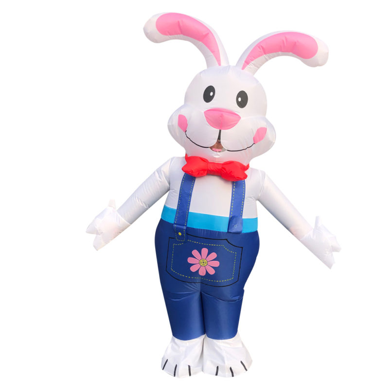 Costume gonflable de lapin en salopette, déguisement – Image 6