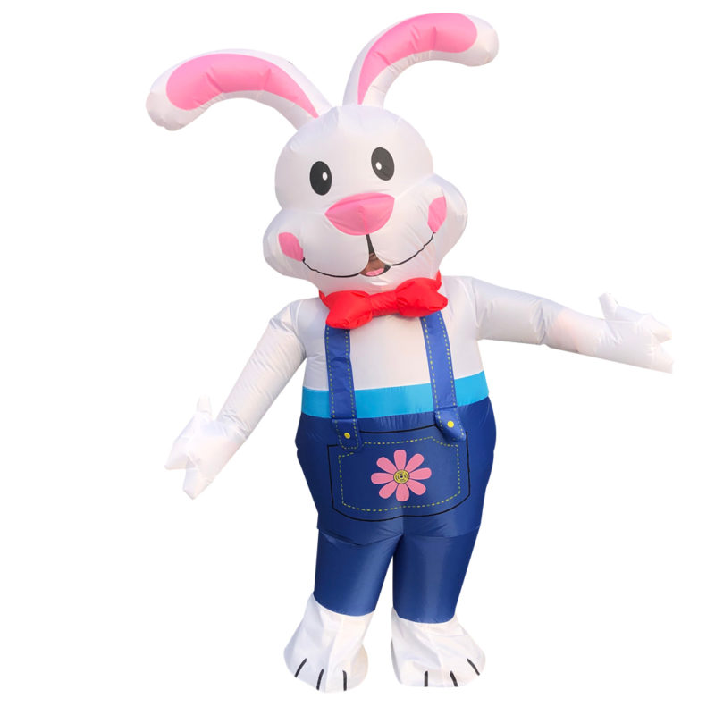 Costume gonflable de lapin en salopette, déguisement – Image 4