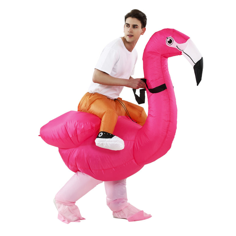 Costume gonflable de flamant rose monté, déguisement – Image 2