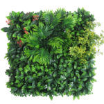 Panneau mural de plantes artificielles, subtropicales, fleurs, herbes, 50 x 50 cm