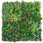 Panneau mural de plantes artificielles, subtropicales, fleurs, herbes, 50 x 50 cm – Image 3