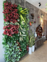 Panneau mural de plantes artificielles, tropicales, fleurs, feuilles, 50 x 50 cm – Image 2