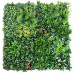 Panneau mural de plantes artificielles, tropicales, fleurs, feuilles, 50 x 50 cm