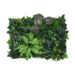 Panneau mural de plantes artificielles, tropicales, fleurs, feuilles, 60 x 40 cm