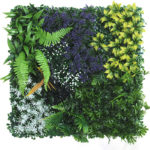 Panneau mural de plantes artificielles, tropicales, fleurs, faugères, 50 x 50 cm