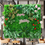 Panneau mural de plantes artificielles, eucalyptus, fleurs, feuilles, 60 x 40 cm – Image 2