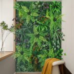 Panneau mural de plantes artificielles, eucalyptus, fleurs, feuilles, 60 x 40 cm – Image 5