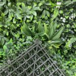Panneau mural de plantes artificielles, tropicales, fleurs, herbes vertes, 50 x 50 cm – Image 2