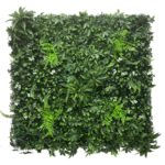 Panneau mural de plantes artificielles, tropicales, fleurs, herbes vertes, 50 x 50 cm