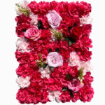 Panneau mural de fleurs artificielles, roses hortensia, décoration mariage, 60 x 40 cm – Image 6