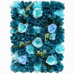 Panneau mural de fleurs artificielles, roses hortensia, décoration mariage, 60 x 40 cm – Image 2
