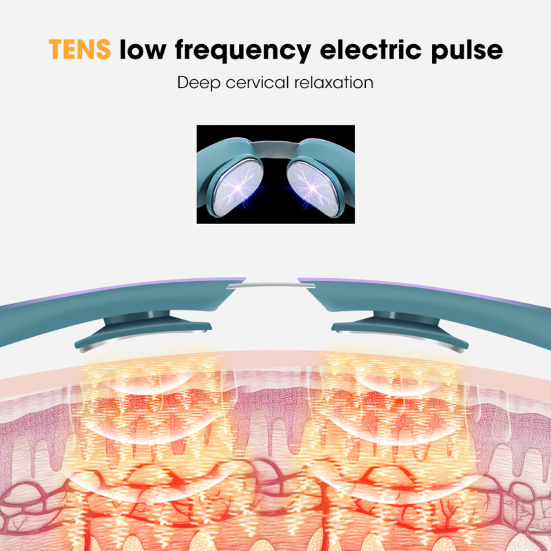 Masseur de cou électrique à température constante, massage à impulsion, compresse chaude initiée – Image 5