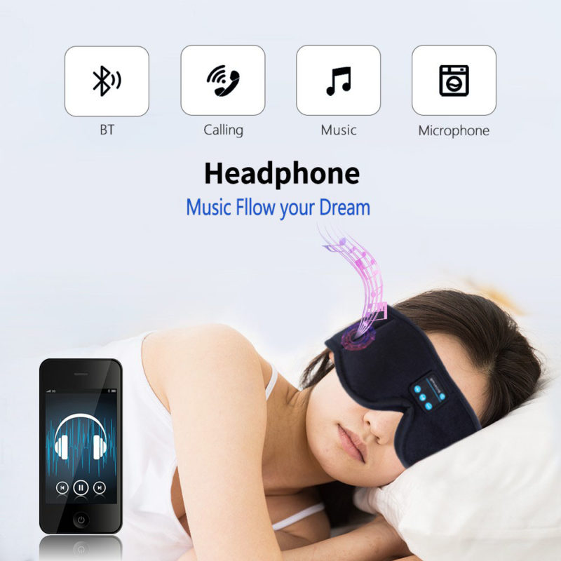 Masque de sommeil pour le confort des yeux, appel Bluetooth, musique 3D, 10 heures d'autonomie – Image 2
