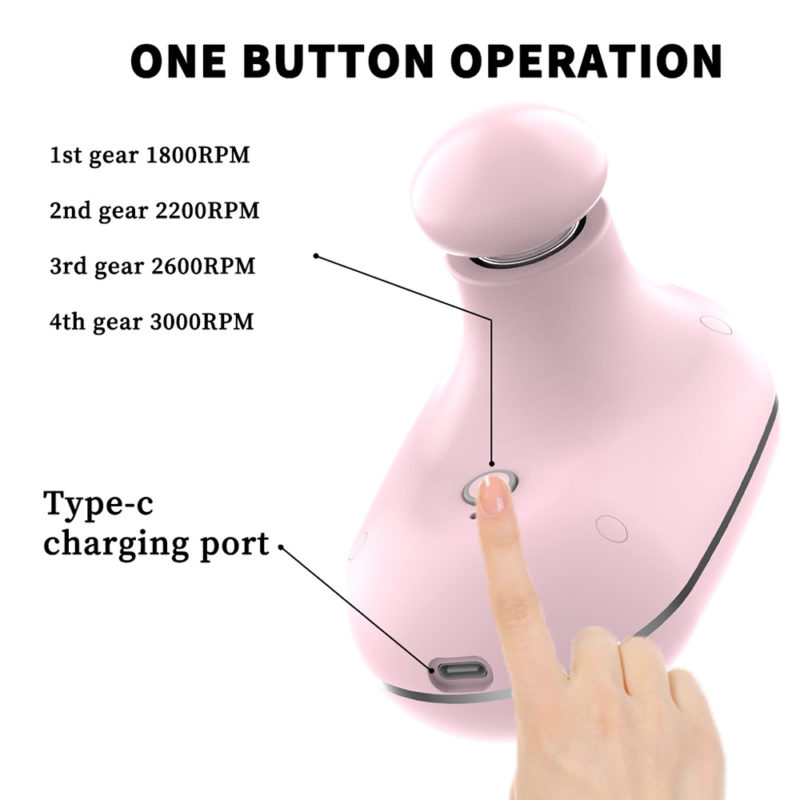 Mini pistolet de massage électrique portable, relaxation profonde des muscles, 4 têtes de massage – Image 6