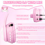 Casque audio sans fil avec étui pour enfant, Bluetooth 5.3, RVB, Hi-Fi – Image 6