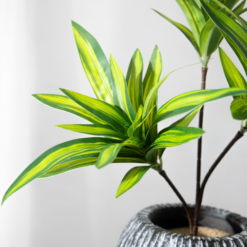 163497-yp9khj.jpg Plante artificielle avec branche, feuilles tropicales, 3 têtes, 36 cm – Image 6