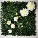 Panneau mural de plantes artificielles, fleurs, roses, feuilles tropicales, 50 x 50 cm – Image 15