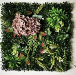 Panneau mural de plantes artificielles, fleurs, roses, feuilles tropicales, 50 x 50 cm – Image 14