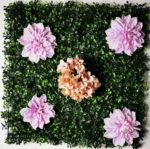 Panneau mural de plantes artificielles, fleurs, roses, feuilles tropicales, 50 x 50 cm – Image 11