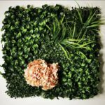 Panneau mural de plantes artificielles, fleurs, roses, feuilles tropicales, 50 x 50 cm