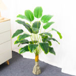 Bananier artificiel, grande plante tropicale, 18 à 24 feuilles, 90 à 100 cm – Image 4