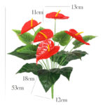 Plante anthurium artificielle, langue de feu, couleur vive, 53 cm – Image 3