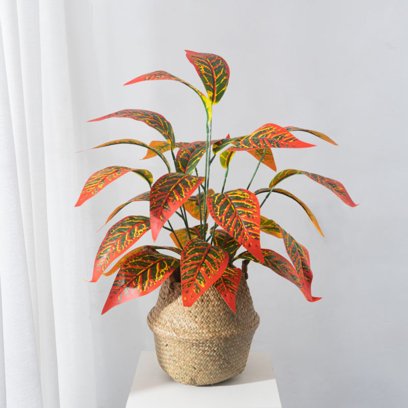 Plante artificielle, croton, arbuste de 26 feuilles, 75 cm