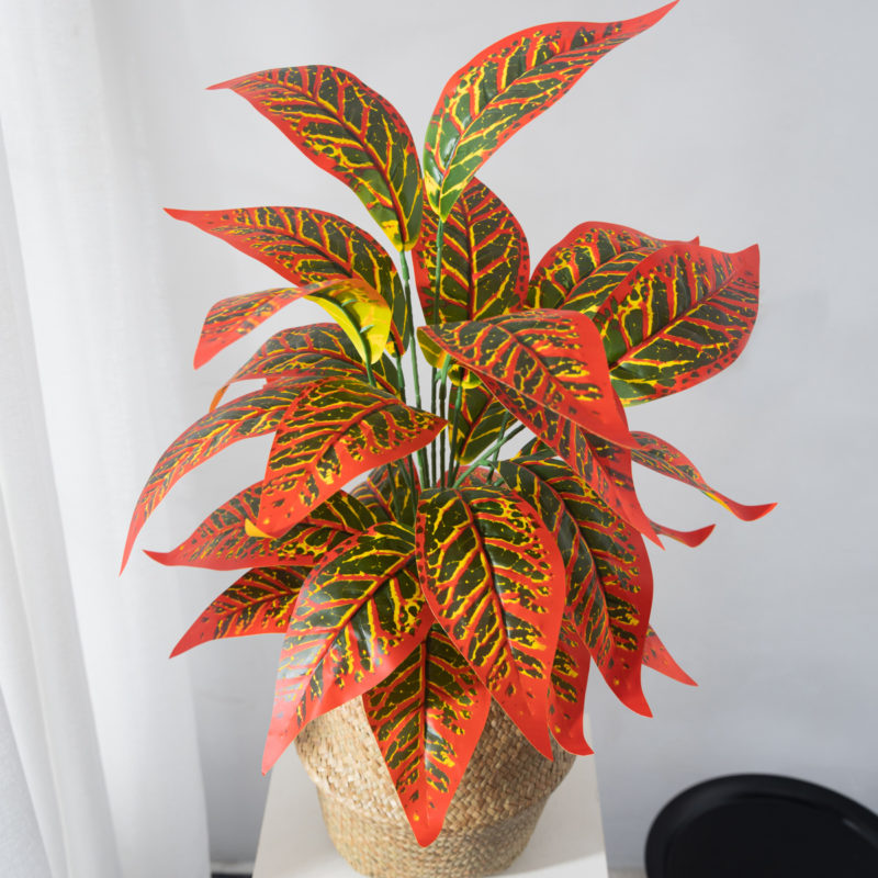 163687-f1pfok.jpg Plante artificielle, croton, arbuste de 26 feuilles, 75 cm – Image 3