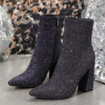 Bottines à talon haut, 9 cm, pointues à paillettes, fermeture éclair – Image 6