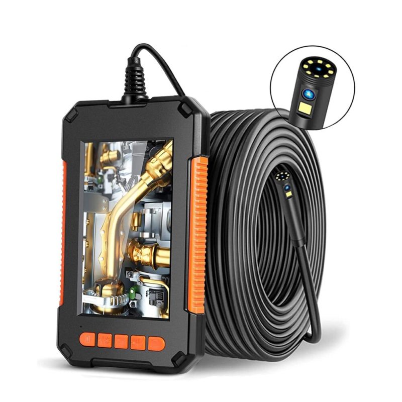 Caméra endoscopique industrielle 1080P, 4.3 pouces, Dual Lens, IPS, IP68, étanche avec LED