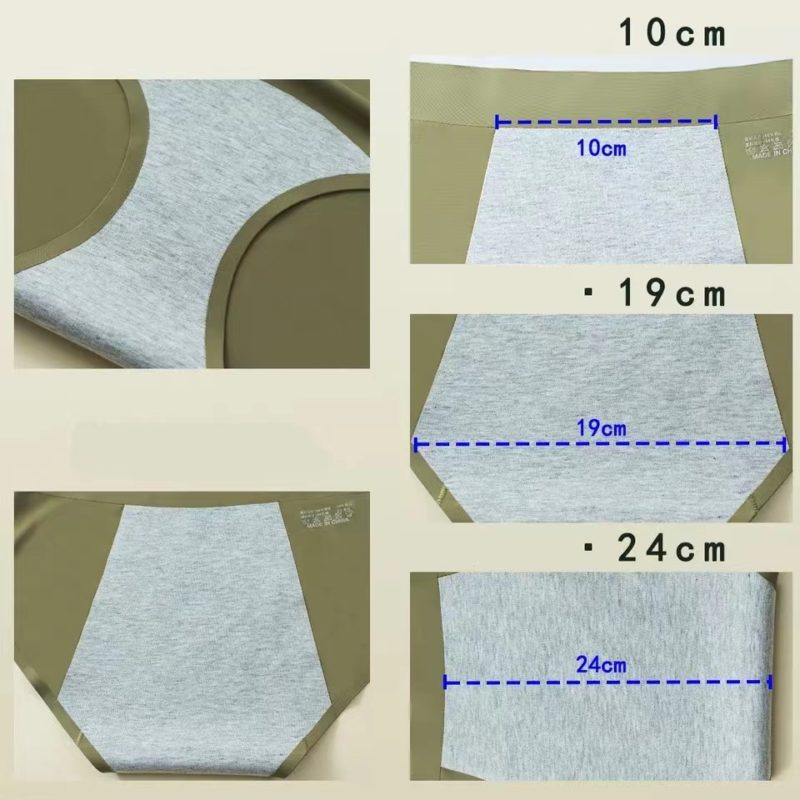 Lot de 3 culottes menstruelles en soie glacée, sous-vêtement antifuite, absorbe une petite quantité – Image 4