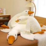 Peluche de canard blanc, coussin moelleux, de grande taille, de 50 à 160 cm – Image 2