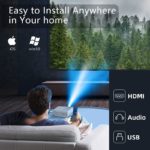 Projecteur Home Cinéma 1080P, 4K, Wifi, Bluetooth, 5'000 Lumens, haut-parleur intégré – Image 2