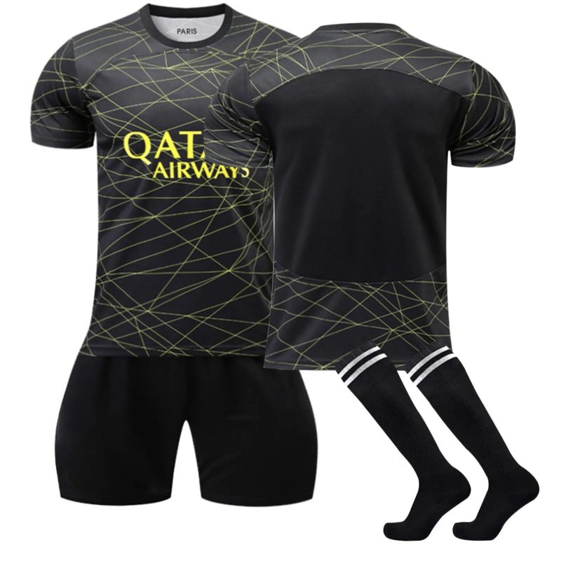 Ensemble maillot, short et chaussette de football pour enfant, Mbappé, Neymar, Messi, confortable et respirant – Image 4