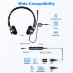 Casque audio USB avec microphone rotatif 360°, anti-bruit actif, pour centre d'appels, Webex, Zoom – Image 6
