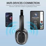 Casque audio sans fil avec microphone, Bluetooth 5.2, anti-bruit actif, pour centre d’appels – Image 4