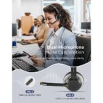 Casque audio sans fil avec microphone 2 en 1, anti-bruit CVC 8.0, Bluetooth 5.0, pour centre d’appels – Image 2