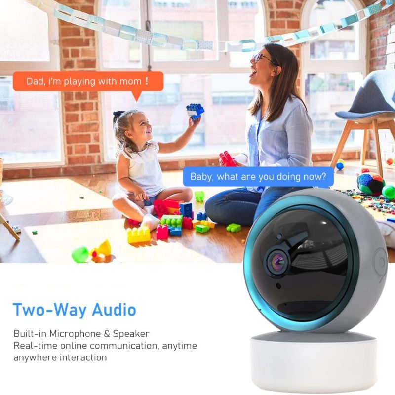 Caméra de surveillance intérieure PTZ IP, WiFi, 1080P, dispositif de sécurité sans fil avec vision nocturne P2P, Smart Life – Image 5