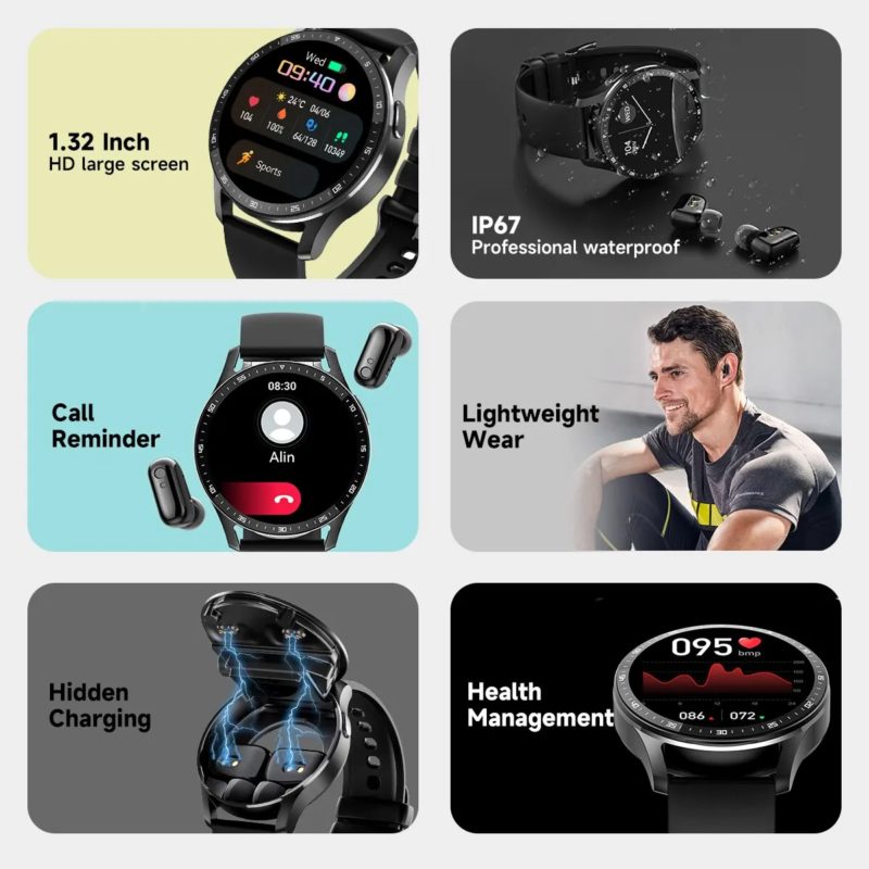Montre connectée avec écouteurs, X7, Bluetooth, Smartwatch Android Wear – Image 3