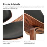 Fauteuil Shell en bois, assise et dossier rembourrés en similicuir, à trois pieds – Image 11