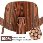 Fauteuil Shell en bois, assise et dossier rembourrés en similicuir, à trois pieds – Image 10