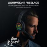 Casque de jeu sans fil avec réduction du bruit, MPOW, Bluetooth 5.0, Surround 7.1, éclairage RVB – Image 2