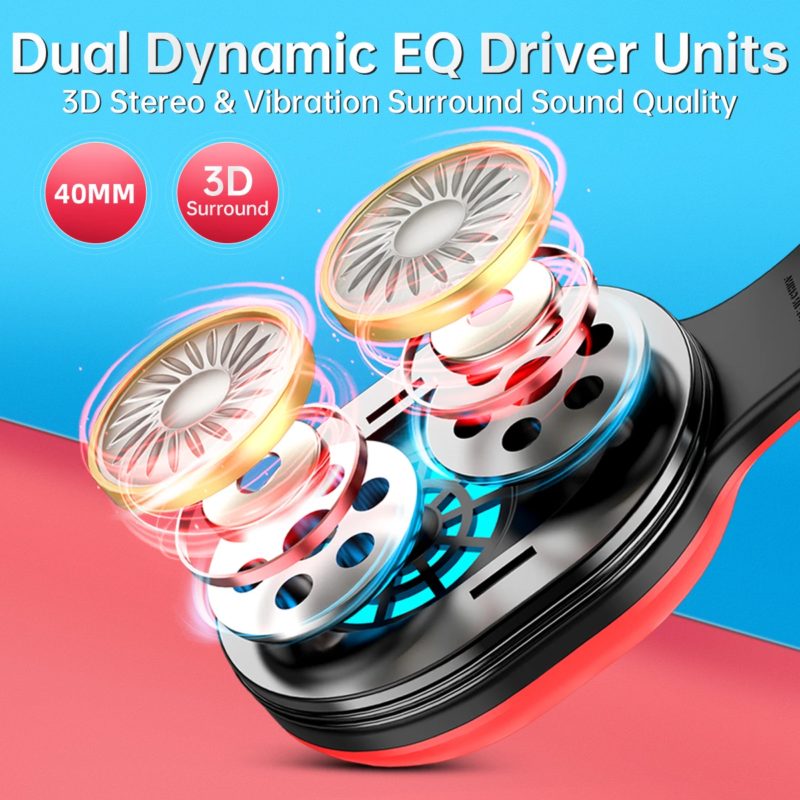 Casque de jeu sans fil avec microphone, UT-01, ultra-faible latence BT, vibrations, pour console et PC – Image 3