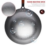 Wok en fer traditionnel chinois, en fer forgé à la main, avec revêtement naturel et manche en bois, de 30 à 34 cm – Image 6