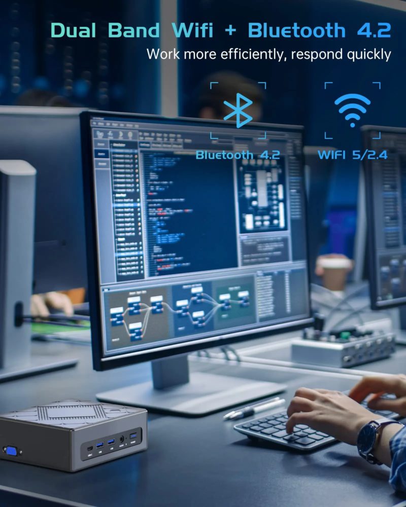 Mini PC Intel Core i5-8529U, WiFi, BT 4.2, 16 Go RAM DDR4, 512 Go SSD NVMe, Windows 11 Pro – Image 3