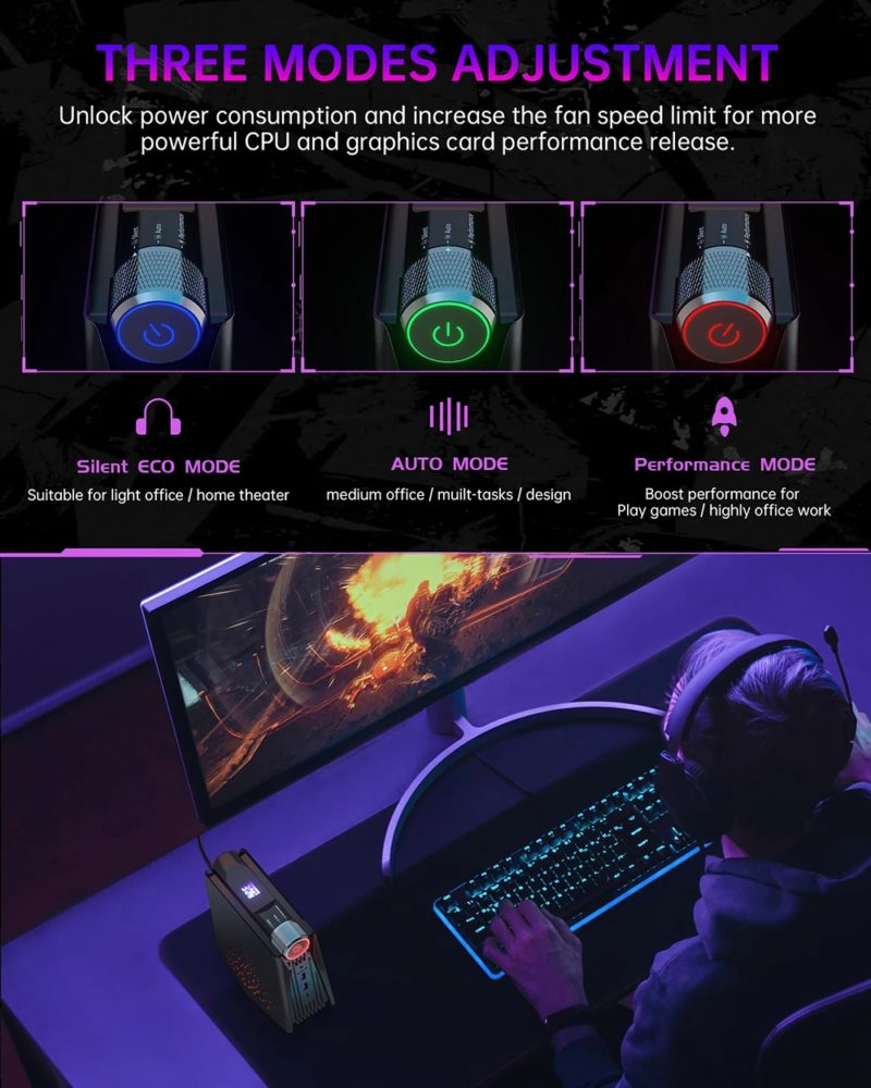 Mini PC Gamer AMD Ryzen 7 5800U, WiFi 6, BT 5.2, 16 Go RAM DDR4, 512 Go SSD NVMe, Windows 11 Pro – Image 3